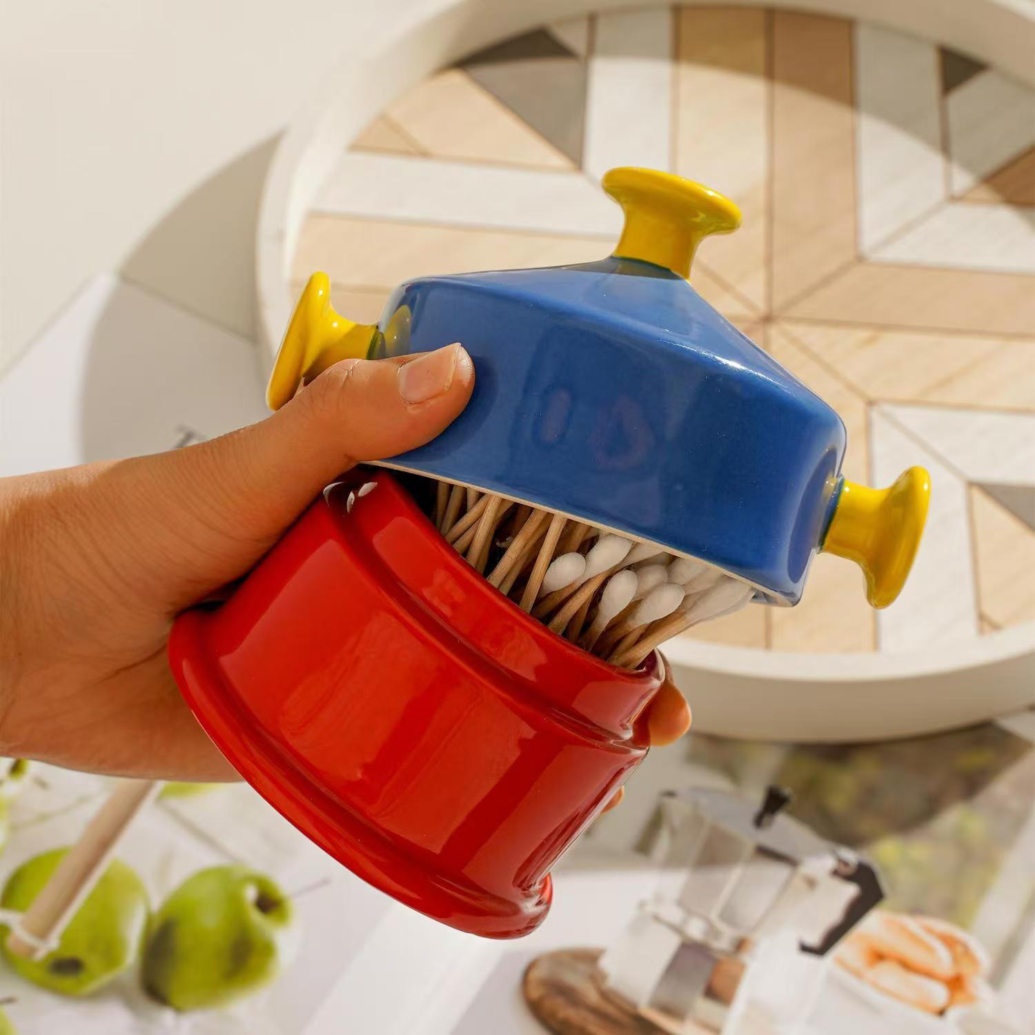 Home Bathroom Organizer - Dopamin Keramik-Zahnstocherhalter - Wohndekor Kleine Zahnstocherbox